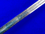 US WW2 USS Mississippi Navy Officer's Presentation Engraved Sword w/ Scabbard