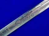 US WW2 USS Mississippi Navy Officer's Presentation Engraved Sword w/ Scabbard
