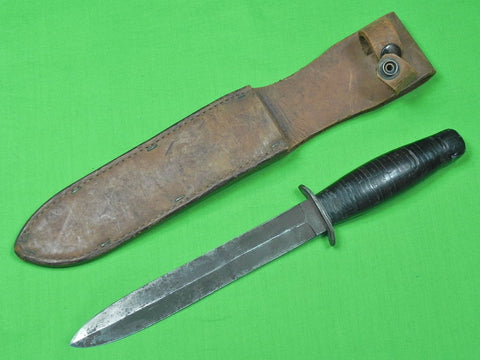 US WW2 Unmarked CASE Stiletto Fighting Knife & Sheath