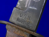 US WW2 Vintage Robeson Shuredge MK2 Navy USN Fighting Knife w/ Scabbard