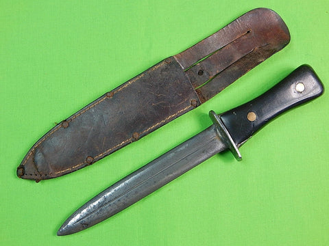 US WW2 WWII Theater Custom Handmade Stiletto Fighting Knife & Sheath