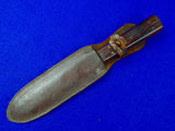 US WW2 WWII Vintage Large Marked Fighting Knife w/ Sheath