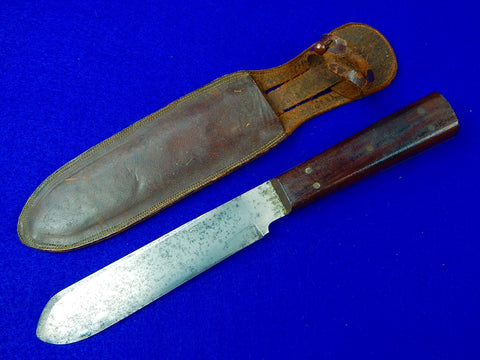 US WW2 WWII Vintage Large Marked Fighting Knife w/ Sheath