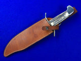 US Western W49 Limited Texas Gold Etched Stag Bowie Fighting Knife & Sheath