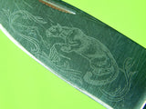 1979 US Western Wildlife Series Lock Back Puma Engraved Folding Pocket Knife