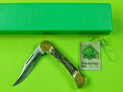 Vintage 1981 German Germany Puma 900 Earl Stag Folding Pocket Knife w/ Box