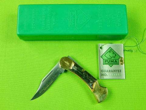 Vintage 1982 German Germany Puma 895 Lord Stag Folding Pocket Knife w/ Box