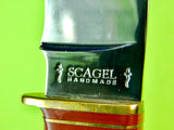 Vintage 1993 US Scagel Large Bowie Stag Hunting Knife w/ Sheath Box