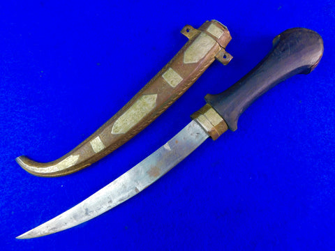 Vintage Antique Old Turkish Turkey Middle East Jambia Fighting Knife w/ Scabbard