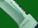 Vintage Black Hawk Best Defence Saw Back Hunting Fighting Engraved Knife