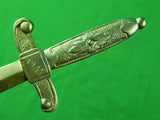 Vintage Brass Italian Italy 1944 Sword Dagger Letter Opener