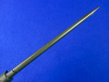 Vintage British English Fighting Knife Spike Bayonet w/ Scabbard