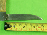 Vintage Custom Hand Made Lock Back Stag Folding Pocket Knife & Sheath
