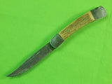 Vintage Custom Hand Made Lock Back Stag Folding Pocket Knife & Sheath