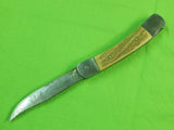 Vintage Custom Hand Made Lock Back Stag Folding Pocket Knife & Sheath
