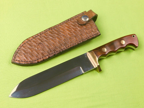 Vintage Custom Hand Made Signed Hunting Fighting Knife & Sheath