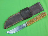 Vintage Custom Hand Made Skinning Skinner Hunting Fighting Knife & Sheath