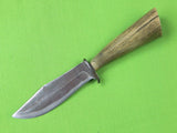 Vintage Custom Hand Made Stag Hunting Knife w/ Compass