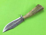 Vintage Custom Hand Made Stag Hunting Knife w/ Compass