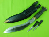 Vintage Custom Handmade Large Kukri Gurkha Fighting Knife Set 3 w/ Sheath