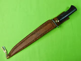 Vintage Custom Handmade Mexican Mexico Large Engraved Fighting Knife w/ Sheath