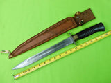 Vintage Custom Handmade Mexican Mexico Large Engraved Fighting Knife w/ Sheath