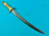 Vintage Custom Made Engraved Curved Sword Blade Large Hunting Knife