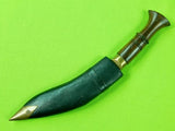 Vintage Custom Made Indian India Mini Kukri Gurkha Knife w/ Scabbard