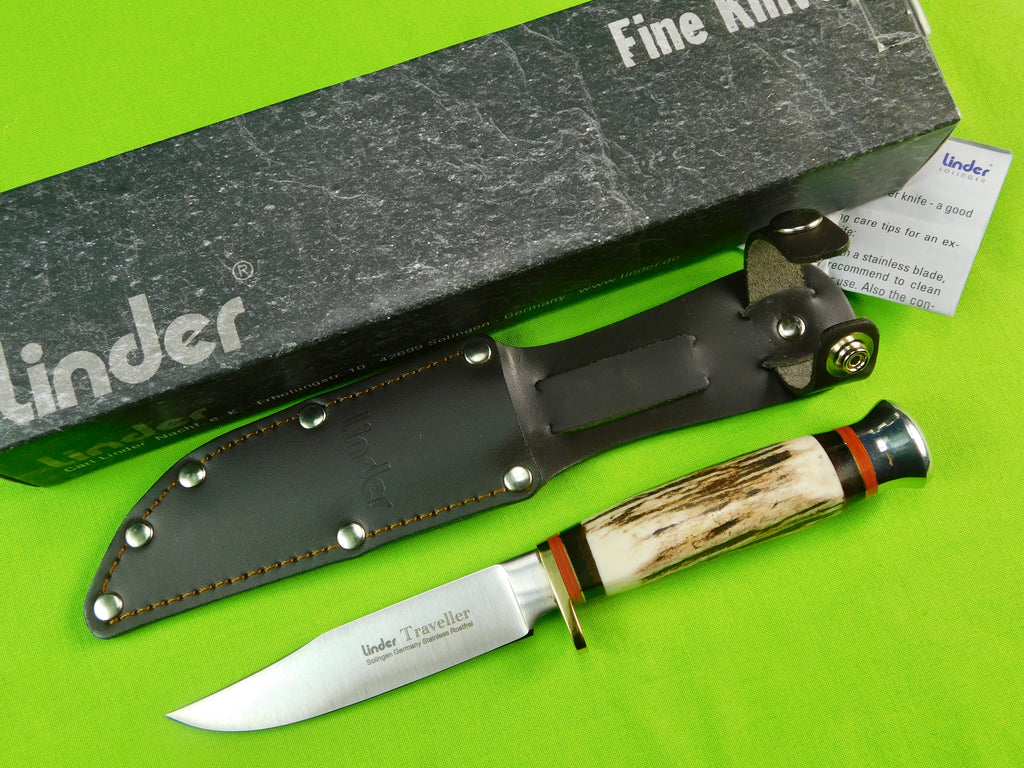 Vintage German Germany Linder Solingen Traveler Stag Handle Knife