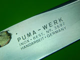 Vintage German Germany PUMA WERK .3597 Waidmeffer Game Keeper Silver 800 Knife