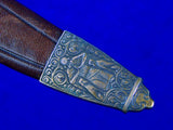 Vintage German Germany Rosco Solingen Fancy Carved Handle Hunting Knife