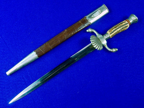 Vintage German Germany Hunting Dagger Knife w/ Scabbard 