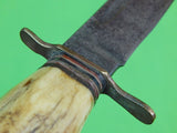 Vintage Germany German Solingen 1950-60's Stag Handle Fighting Knife
