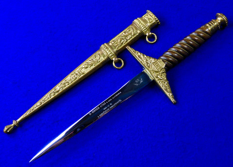 Vintage Hungarian Hungary Presentation Dagger Knife w/ Scabbard