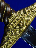Vintage Hungarian Hungary Presentation Dagger Knife w/ Scabbard