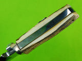 Vintage Italian Italy Arkansas Handcrafted Large Bowie Stag Hunting Knife