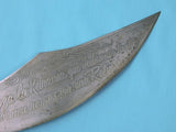 Vintage Mexican Mexico Eagle Head Engraved Machete Fighting Knife Short Sword