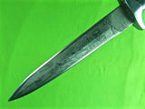 Vintage Mexican Mexico Knight Head Engraved Stiletto Fighting Knife & Sheath
