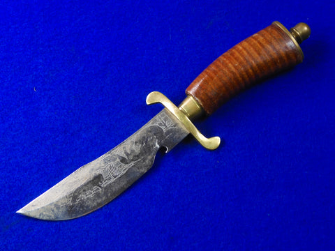 Vintage Old Mexico Mexican Engraved Bowie Hunting Fighting Knife