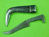 Vintage Middle East Turkish Curved Small Dagger Kindjal Knife & Scabbard
