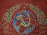 Vintage Soviet Union Russian Russia USSR Large Silk Red Flag Banner Lenin Kremli
