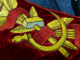 Vintage Soviet Russian Russia USSR Ukrainian Large Velvet Red Flag Banner