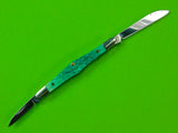 Vintage US 2003 Case XX 62156 SS Tuxedo Pen Folding Pocket Knife Green Jade