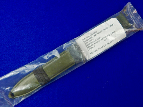 Vintage US 1977 M8A1 Unissued Bayonet Fighting Knife Scabbard Sheath