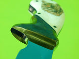 Vintage US Custom Made Norman Levine Tiger Scrimshaw Handle Knife