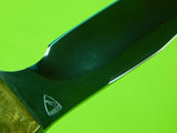Vintage US Custom Made Norman Levine Tiger Scrimshaw Handle Knife