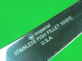 Vintage US IMPERIAL Frontier Fishing Fish Fillet Knife w/ Sheath