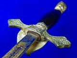 Vintage US Knights of Columbus Fraternal Masonic Sword with Scabbard