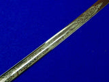 Vintage Old US Model 1902 Engraved Officer's Sword with Scabbard