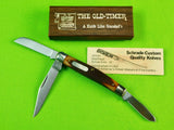 Vintage US Schrade Old Timer 34OT Middleman 3 Blade Folding Pocket Knife